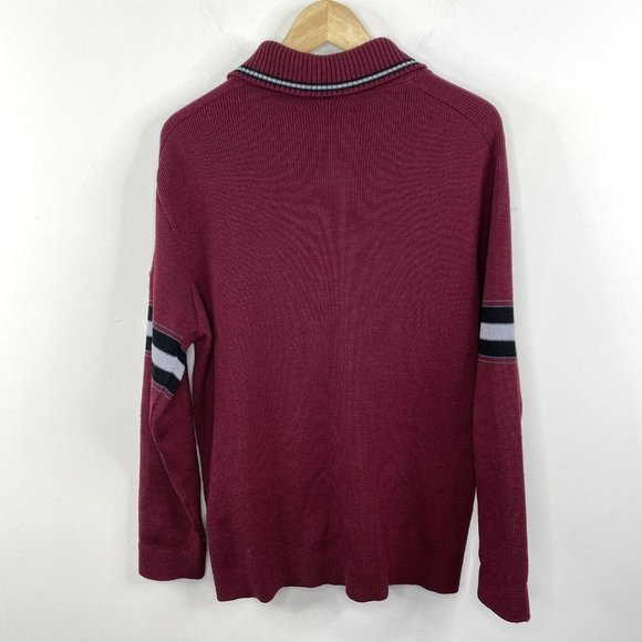 Vintage Mens Size Large Curling Sweater 100% Wool Full Zip Shawl Collar Hipster - Picture 4 of 4